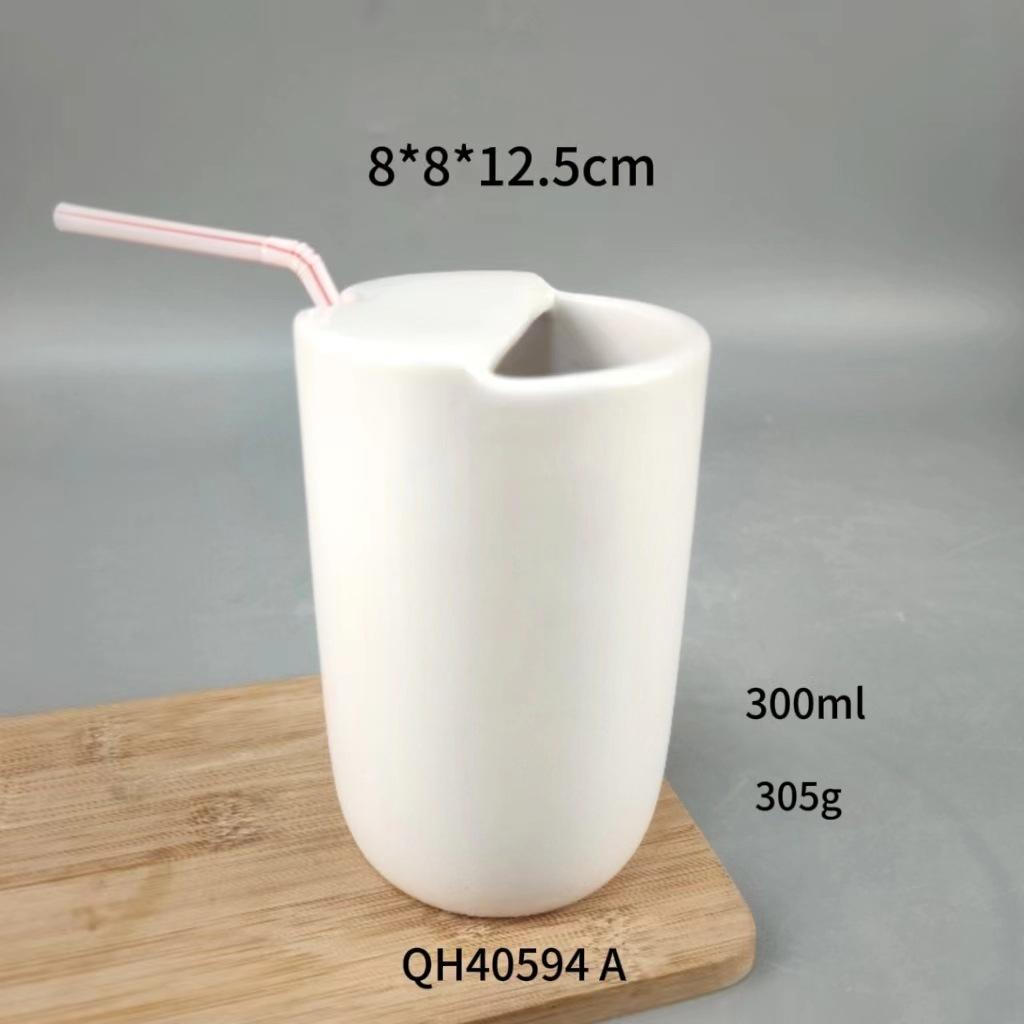 

Simple Ins Style Premium Mug Ceramic Water Cup Straw Cup Home New Office Coffee Milk 300