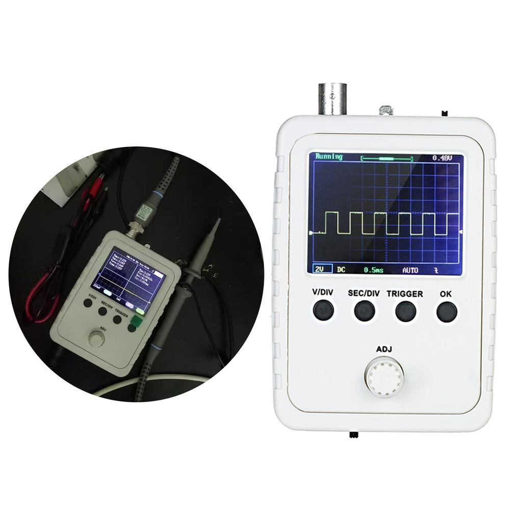 Easy to Use Digital Oscilloscope with 2.4" LCD, BNC Clip Cable Pre Assembled for Immediate Use in Electrical Experiments
