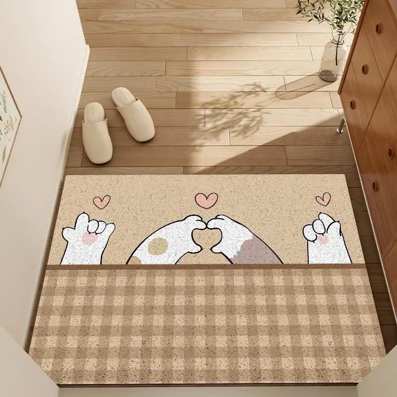 Cartoon Cat Series Mat Non-slip Easy To Clean Rug Wrinkle-Resistant Doormat Indoor Washroom Entrance Decorative Washable Carpet