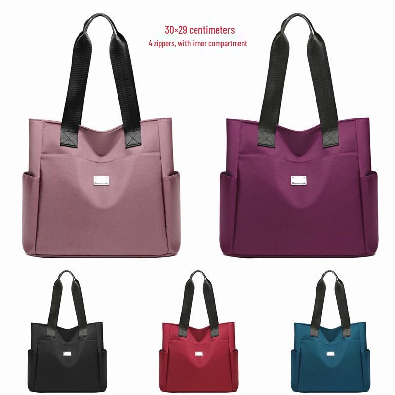 

Stylish Black & Purple Logo Printed Tote Bag - Fashionable, Large, Casual Handbag Red
