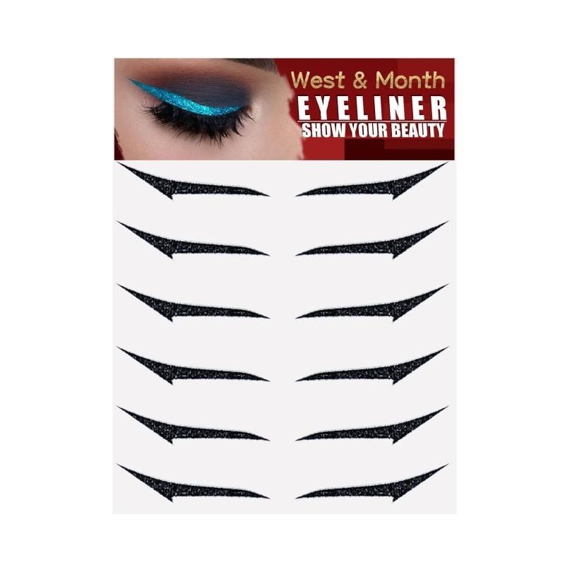 West Month Selbstklebende Eyeliner-Sticker Sechs Paare für Dramatische Augen-Make-up-Looks