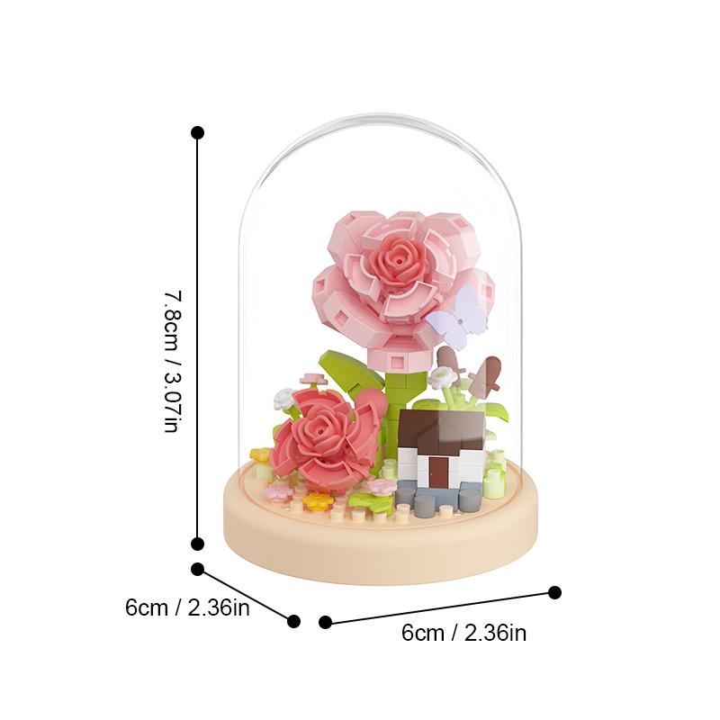 Building Blocks Assembling Toys Eternal Flowers Roses Sunflowers Ornaments for Girls Gifts for Desktop Ornaments