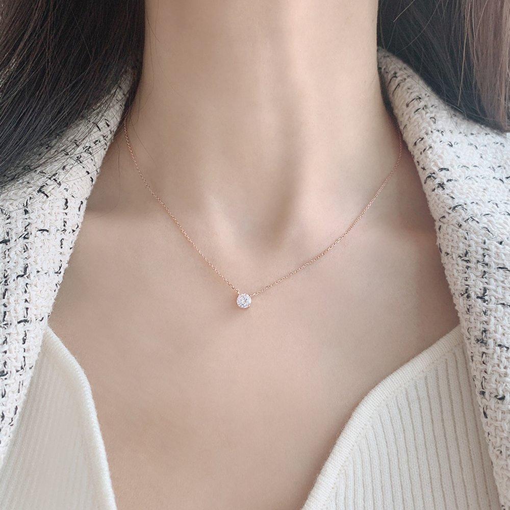 92.5 Silver Clothia Crystal Necklace Na0388
