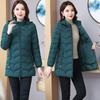 Down cotton-padded clothes for women's winter fashion medium and long cotton-padded clothes, slim and thin, thickened large-size cotton-padded jacket.