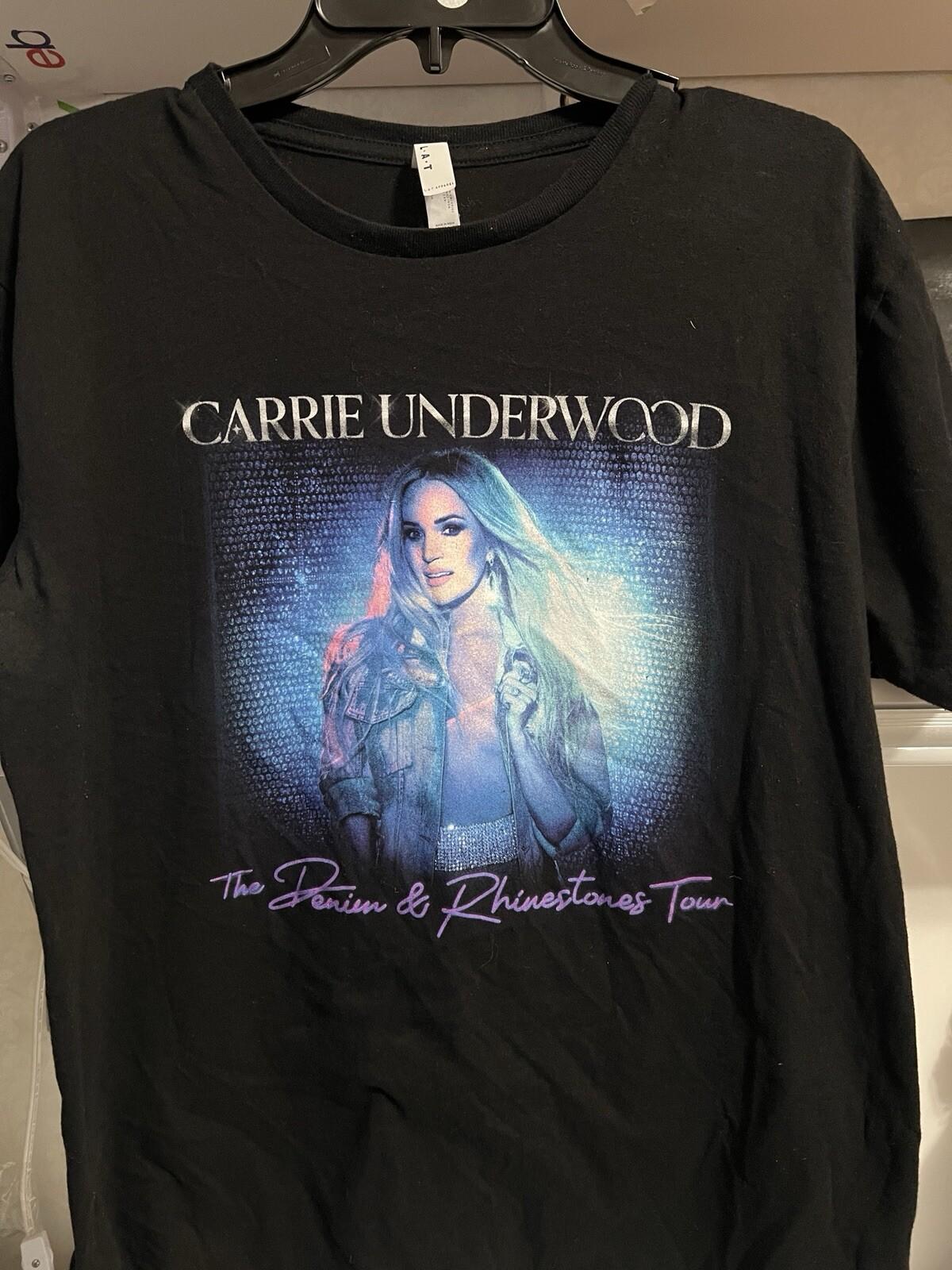 Carrie Underwood Denim Rhinestones Tour Womens Size Large T-Shirt XXXL