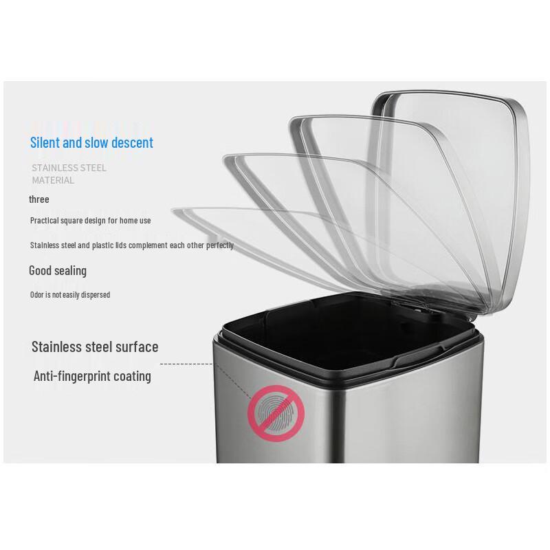 Jinsu Pedal-Operated Kitchen Trash Can