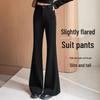 Women's High Waist Black Micro Flare Pants - Slimming Drape, Small Sizes, Bell Bottom Style for Spring/Autumn.