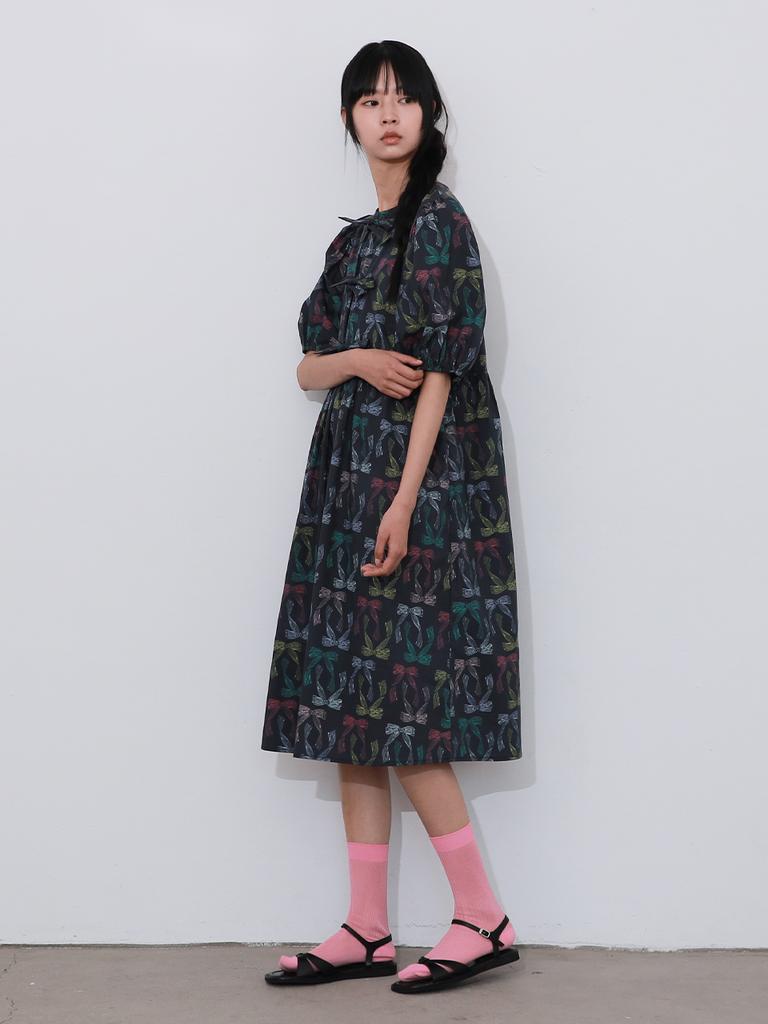 Vincent Navy Make Your Ribbon Dress_Navy