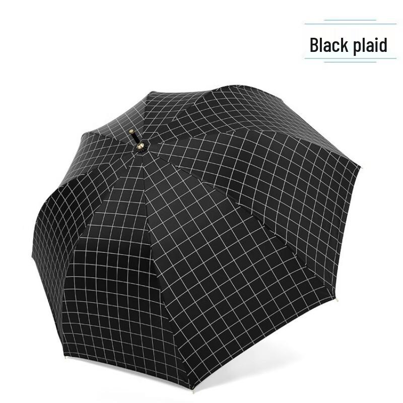 Zuoyou Retro Unisex Black-Coated Long Handle Umbrella