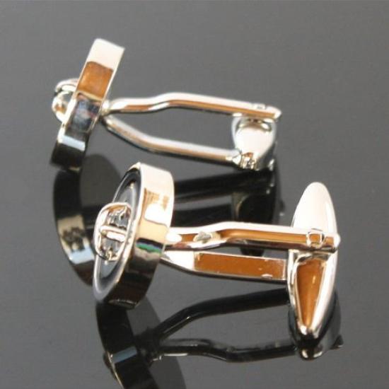 Cufflinks Stitched Black Cufflinks cf139 [Kamakura Workshop] (Cufflinks)