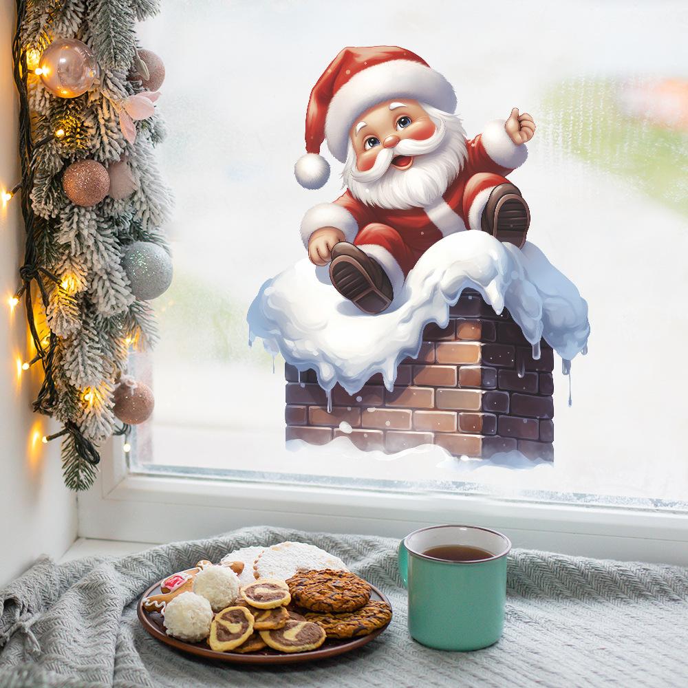 Fun-f260 Santa Claus Střešní prostředí Dekorativní skleněné dveře a okna Samolepky na okna