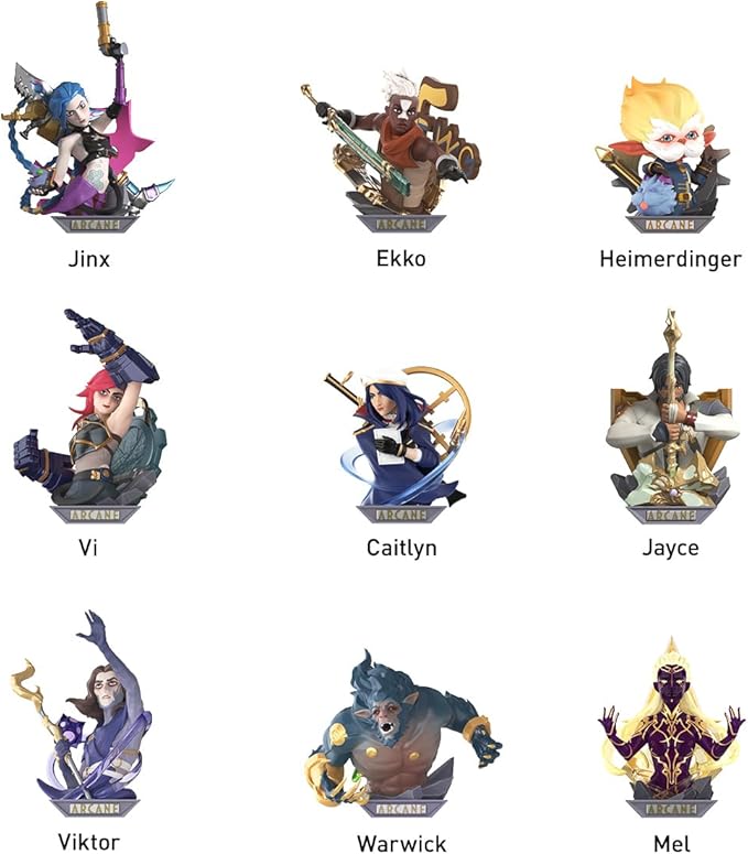 

POP MART League of Legends: Фигурки из серии Arcane, фигурки-сюрпризы, праздничные подарки на день рождения для девочек и мальчиков, одна коробка