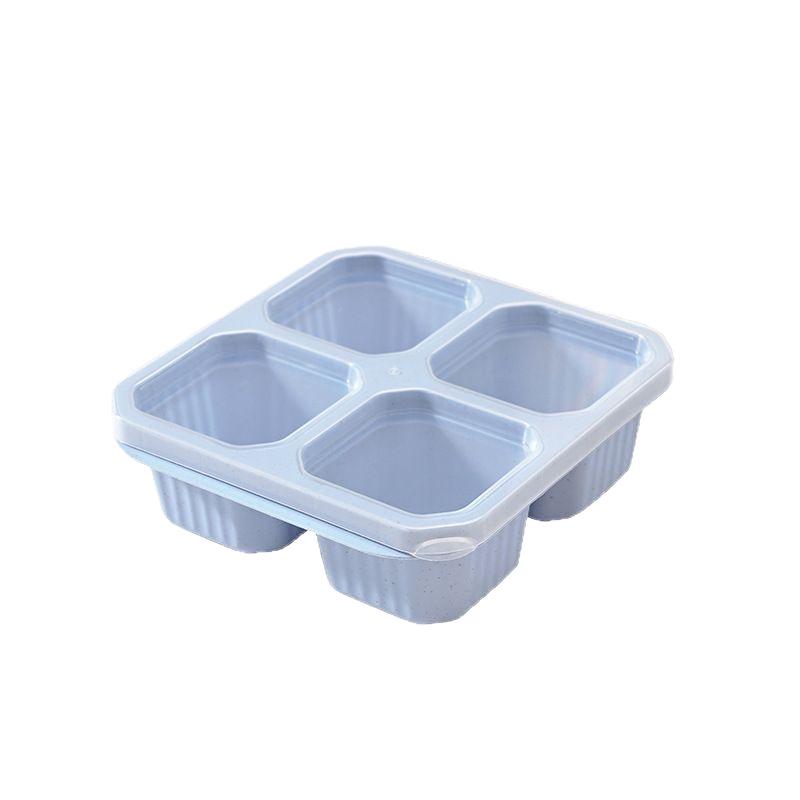 Children's Wheat Straw Lunch Box - Square Compartmentalized Fresh-Keeping Container for Snacks, Fruit, and Dessert