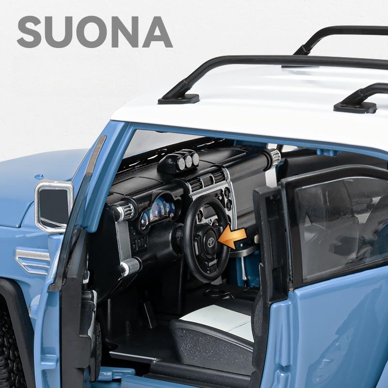 1:24 TOYOTA FJ Cruiser Alloy Car Model Diecast & Toy Metal Off-road Vehicles Car Model Sound and Light Simulation Childrens Gift