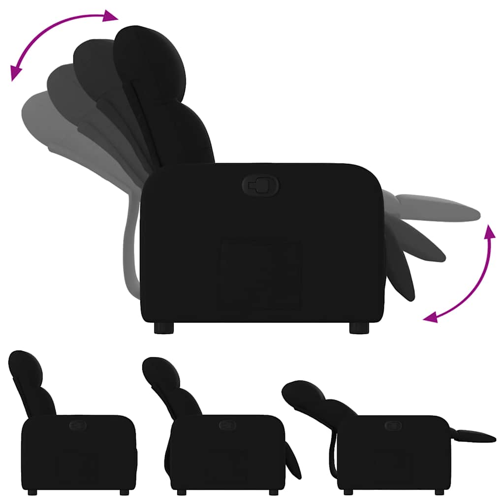 Recliner Chair Black Fabric