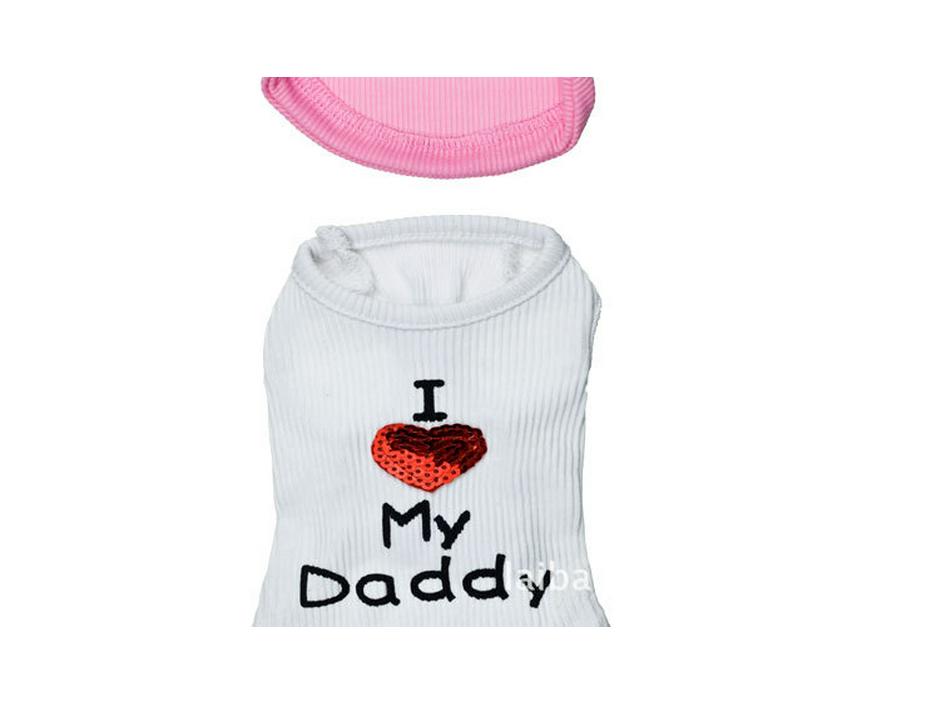 Pet Dog Clothes - Daddy & Mommy Ribbed Vests, 4 Styles for Spring, Summer, Autumn