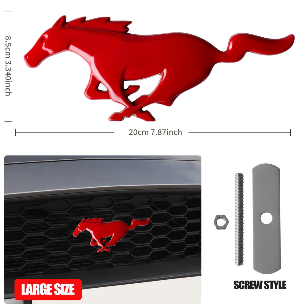 AJX1 3D Meatl Car Front Hood Grill Tail Trunk Sticker Badge Cover Decoration For Ford Mustang Fiesta Focus Mondeo Mk4 Fiesta Kuga St