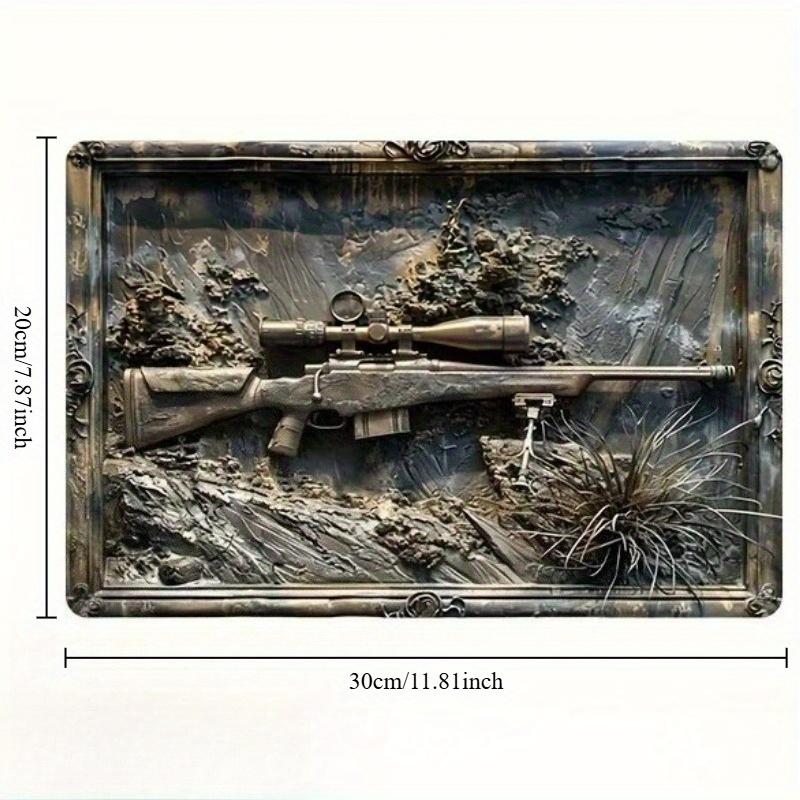 

2d Плоский 30*20см, Сучасна Військова Снайперська Гвинтівка Дерев яна Декоративна Табличка, Настінне Мистецтво для Дому, Вітальні, Дверей, Кухні, Саду 30*20cm