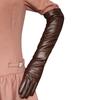 Gloves Full Finger Windproof Faux Leather Long Arm Gloves for Shopping