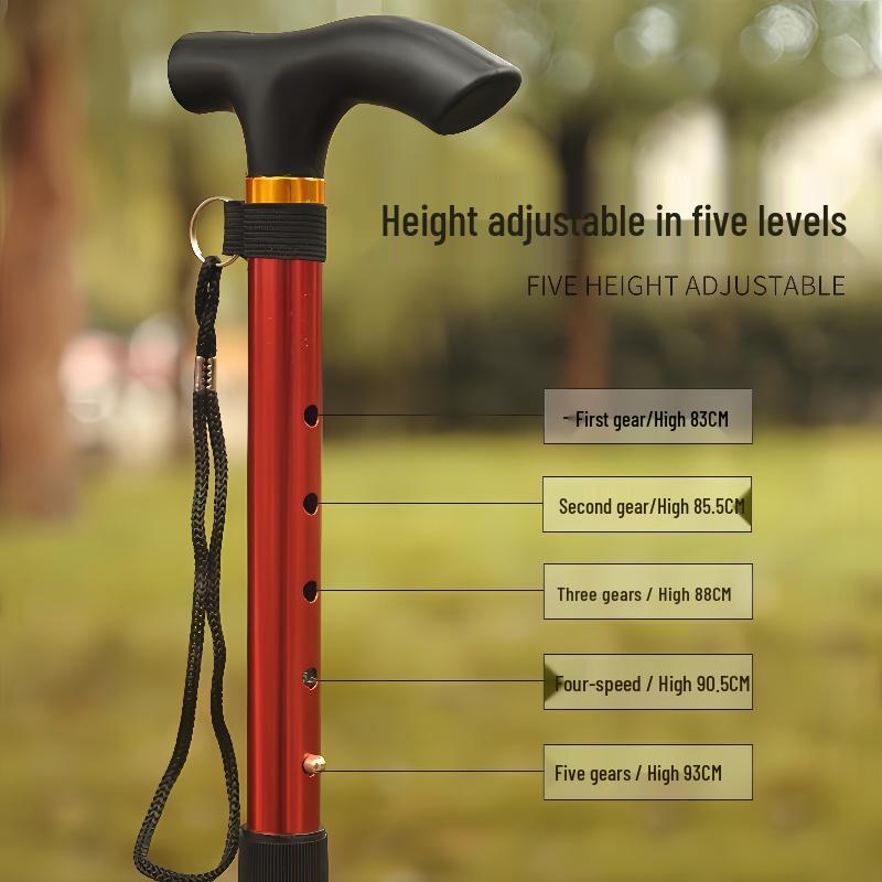 Foldable Unisex Aluminum Trekking Poles: Non-slip Walking Stick for Elderly