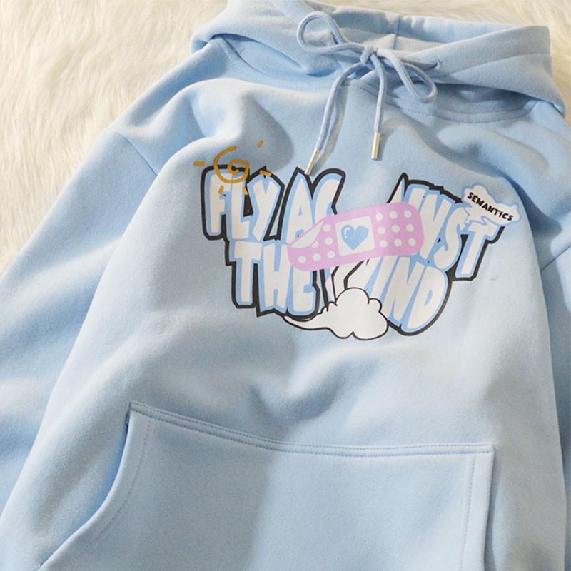 2026 Women's European Style Loose Fit Long Sleeve Printed Hoodie