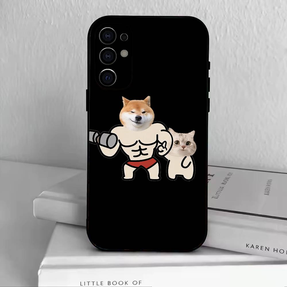 Cartoon Muscle Animals  Phone Case Black Silicone Soft For Samsung S25,S24,S21,S22,S23,S30,Ultra,S20,Plus,Fe,Lite