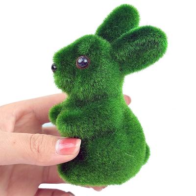 1pc Easter Rabbit Green Foam Flocking Simulation Three-dimensional Rabbit Handicraft Decorations Gardening Decoration