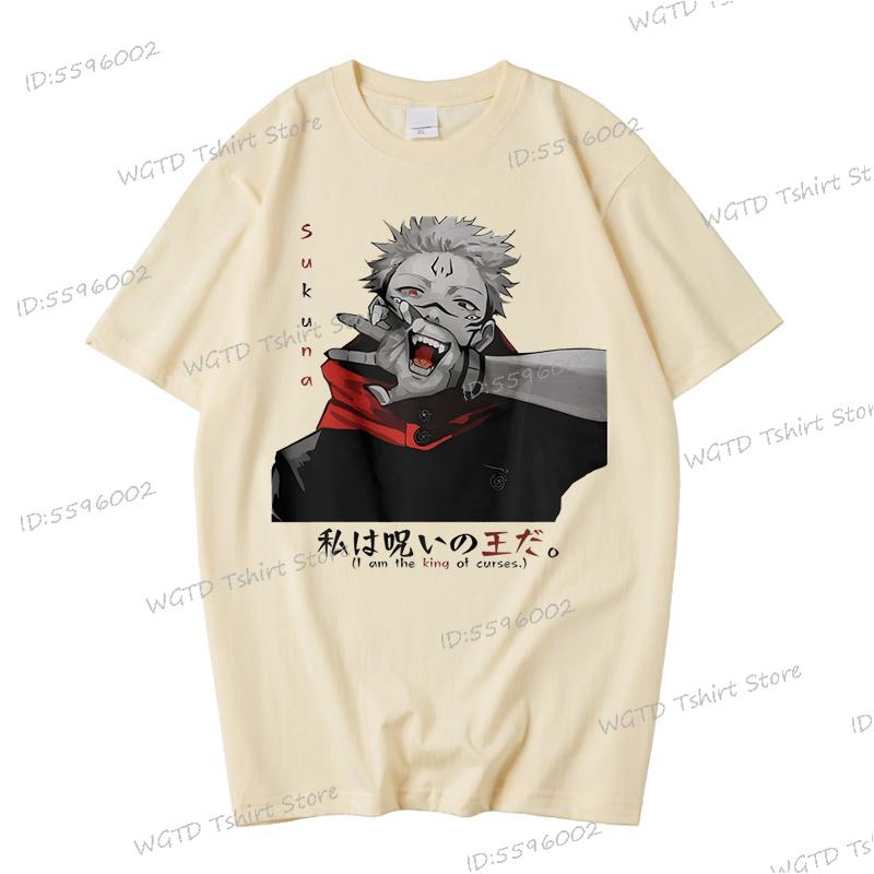 Jujutsu Anime Cadeau Heren Dames Katoenen T-shirt Anime Fans Hoge Kwaliteit Streetwear Shirts Jujutsu Kaisen Sukuna Modekleding