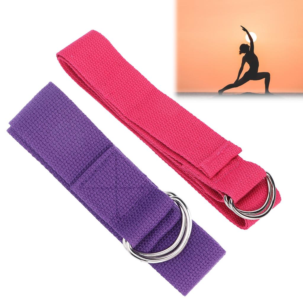 Fitness Stretching Strap NonElastic Stretch Yoga Strap Cotton Fitness Bands with DRing Buckle