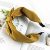 Damen Einfarbig Schleife Haarreif Haarband Breite Kante Stirnband Accessoires