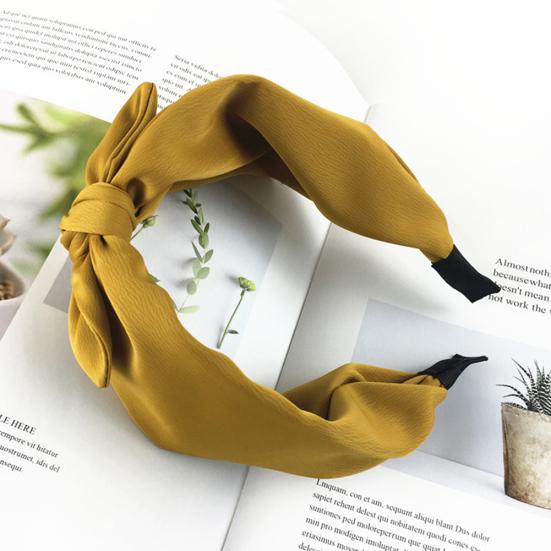 Damen Einfarbig Schleife Haarreif Haarband Breite Kante Stirnband Accessoires