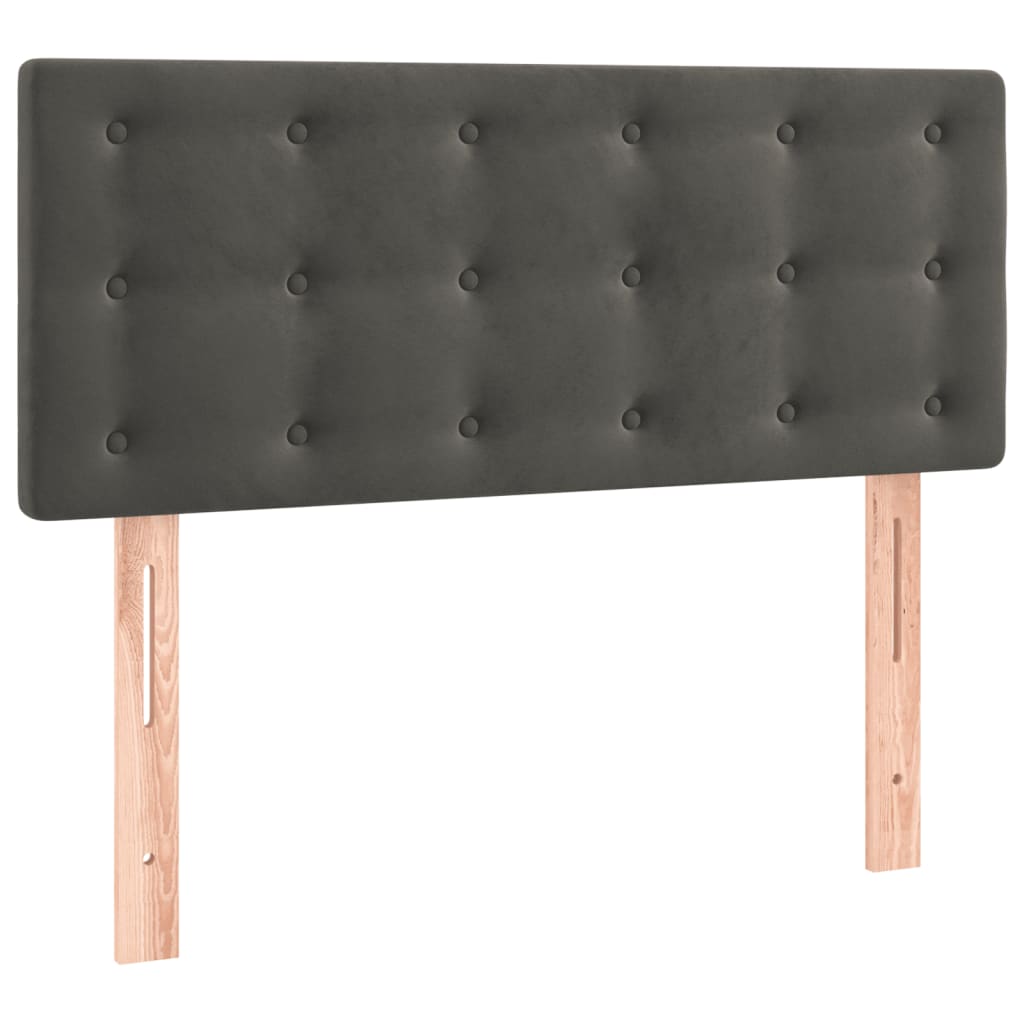 Box Spring Bed with Mattress Dark Gray 80 x 200 cm Velvet