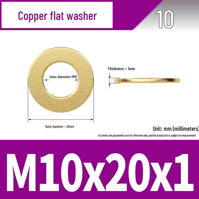 Ultra-Thin Brass Flat Washer Round Shim (Sizes M2-M20)