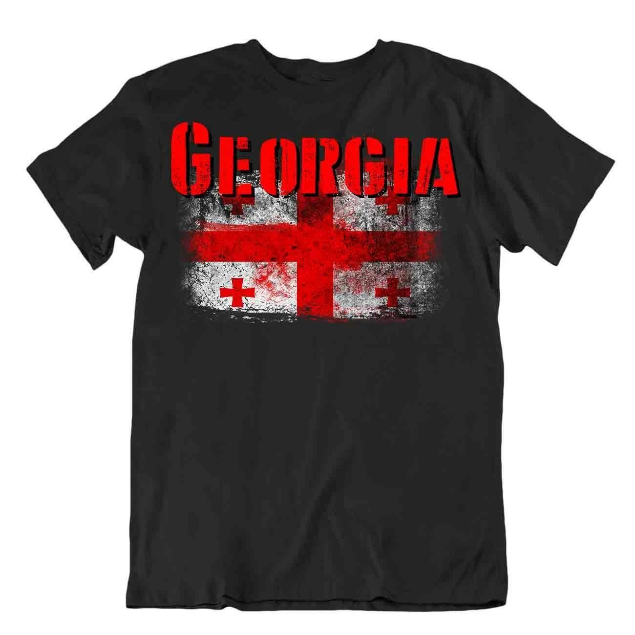 Georgia flag Tshirt T-shirt Tee top city map Five Cross Flag royal house gift L