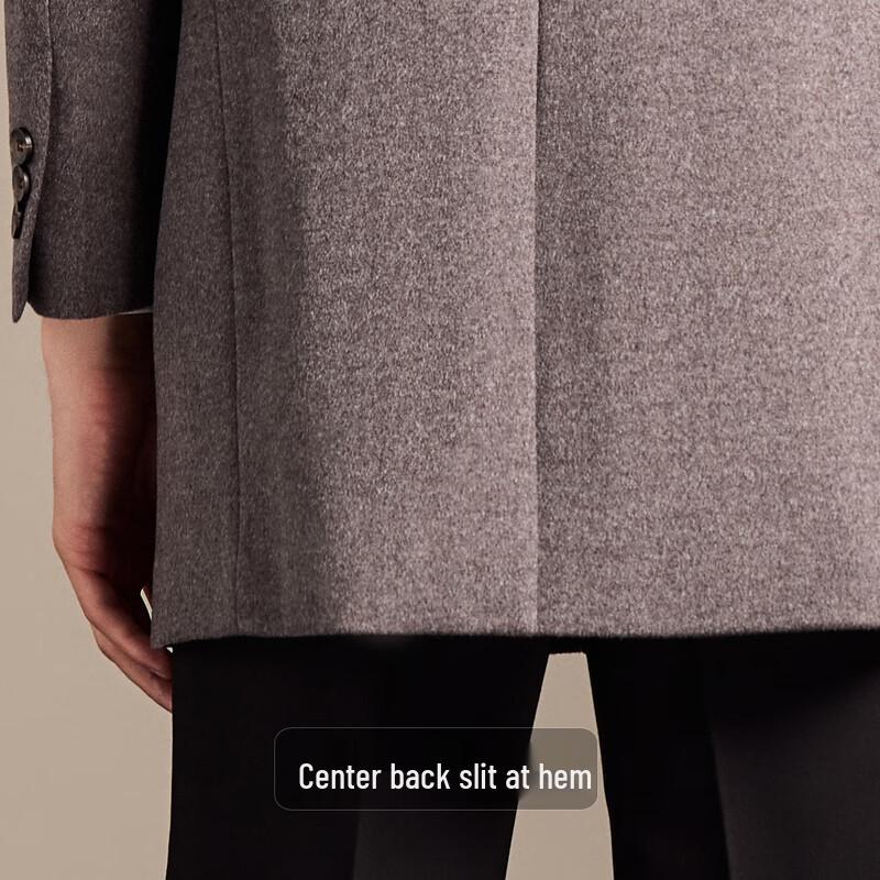 Antonio Men's Luxury Silk Cashmere Wool Blend Mid-Length Overcoat