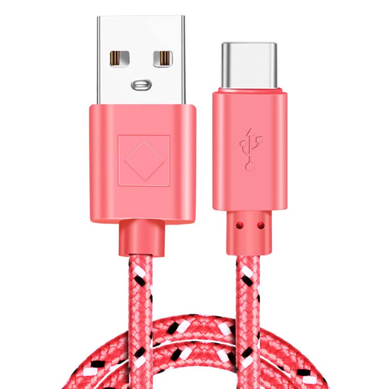 

1M/2M/3M Nylon woven Type-C Data Cable 3A Fast Charging USB-A Cord Charger For Samsung Xiaomi Huawei Phone Charger Wire 0.5m