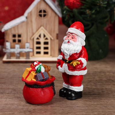 Christmas Miniatures Figurines Xmas Tree Santa Claus Snowmen Bear Micro Landscape Doll House Moss Terrarium Fairy Garden Decor