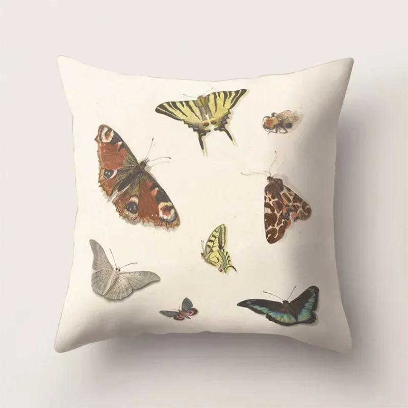 European Color Butterfly Print Sofa Cushion Cover Pillowcase Home Party Car Bedding