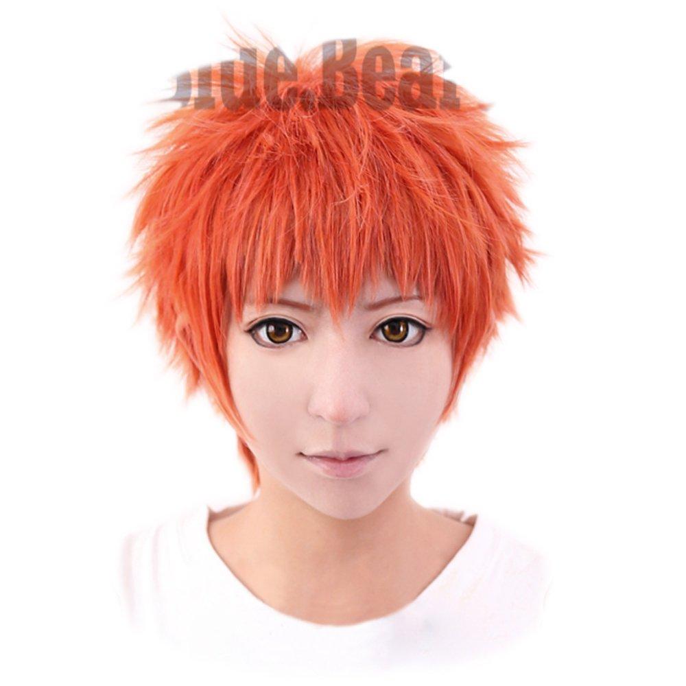 

косплей короткий костюмный парик 2 бонусных предмета Термостойкий парик, «Второй замок», короткий, крутой, волосы, красно-оранжевый +