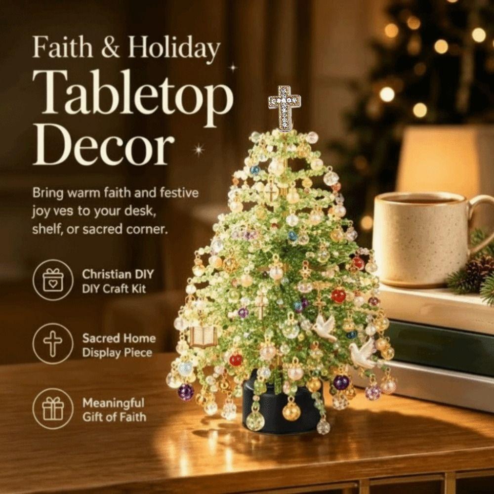 Handmade DIY Beaded Christmas Tree Kit with Light Up Colorful Halloween Tree Making Kit Sparkling Crystal Bead