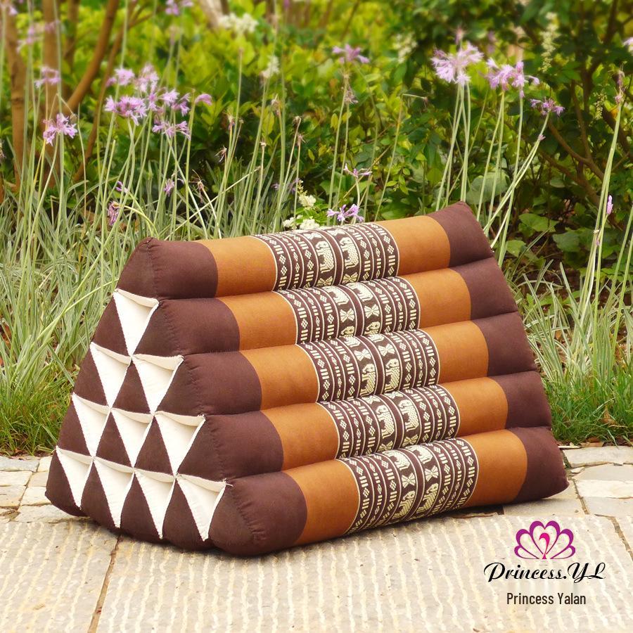 Thailand Triangle Tatami Cushion: Kapok Lumbar Pillow & Sofa Back Support.
