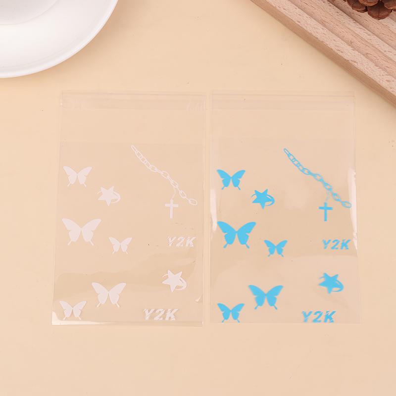 50Pcs Cute Transparent Self Adhesive Bag Hand Account Small Card Packaging Bag Jewelry Bracelet Small Item Gift Bag