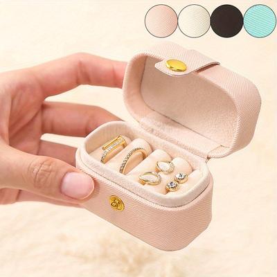Mode Mini Reise Schmuckaufbewahrungstasche, Kunstleder Tragbare Box für Ringe, Ohrringe, Halsketten und Armbänder - Perfekte Geschenke für Geburtstage Weihnachten