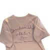 Women's Oversized Purple Embroidered Letter T-Shirt - Pure Cotton, Short-Sleeved, Summer Fashion.