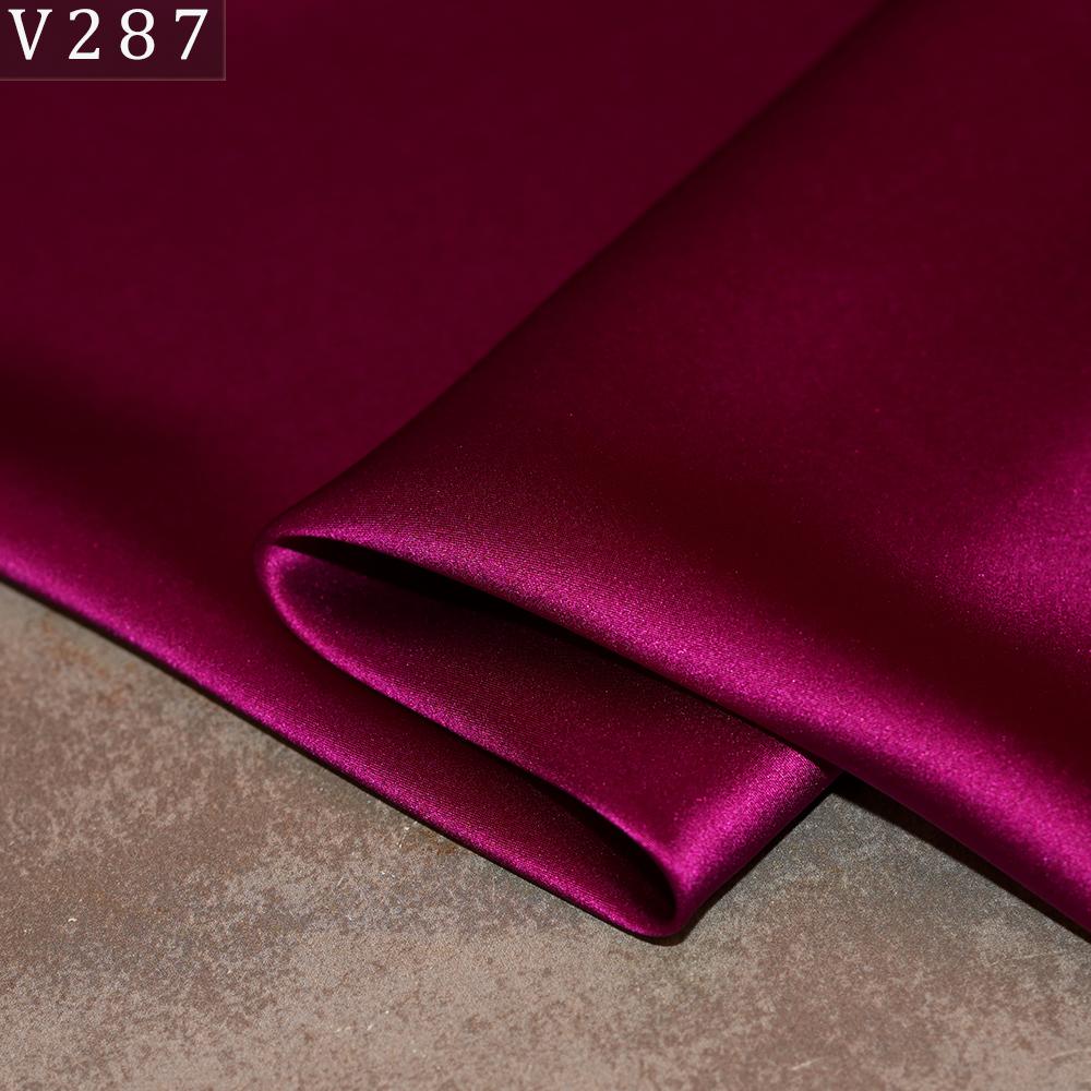 HYSK Natural Genuine Pure 100% Silk Crepe Satin Fabric Silk China Duchess Plain Brown by Meter for Dress Bedding Wedding