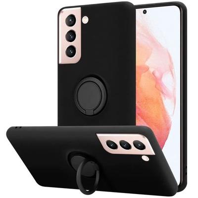 Case - BOOLING - for Samsung Galaxy S23 - Black - 360° Rotating Ring - Flexible Silicone