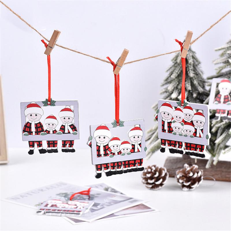 Christmas Tree Family Ornament Hanging Pendant Reindeer DIY Name Card For Holiday Decor Xmas Tree Pendant Crafts Gifts
