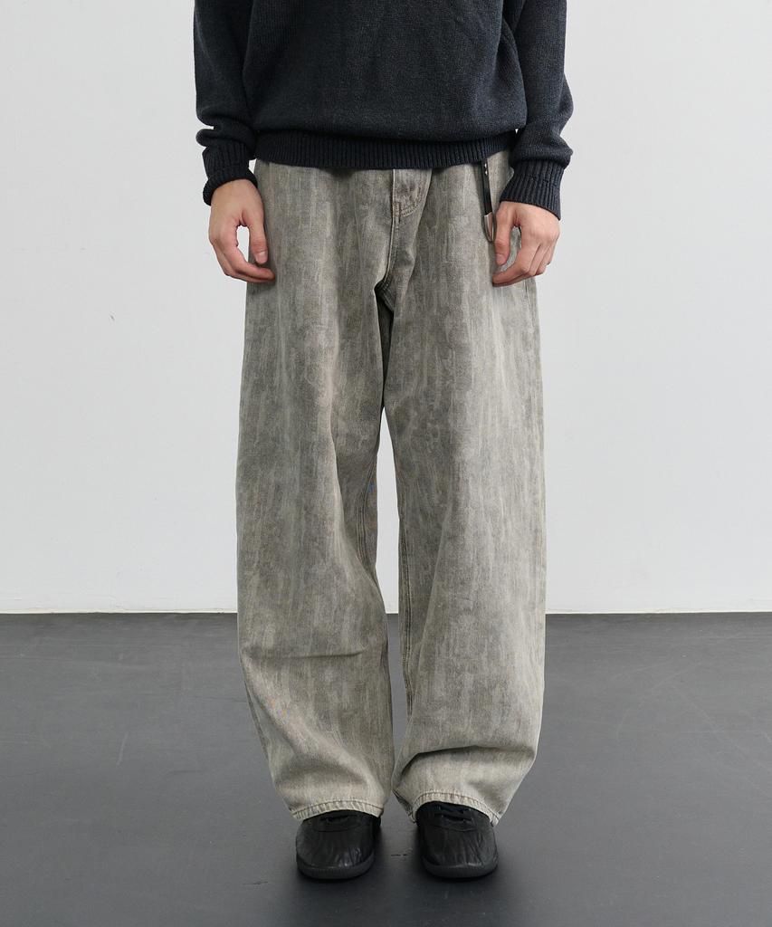 KNOUUN Spill Out Wide Pants (Greenish Gray)