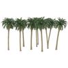 10pcs Building Model Coconut Tree Home Reception Landscape Plastic Model Palm Tree DIY Accessories