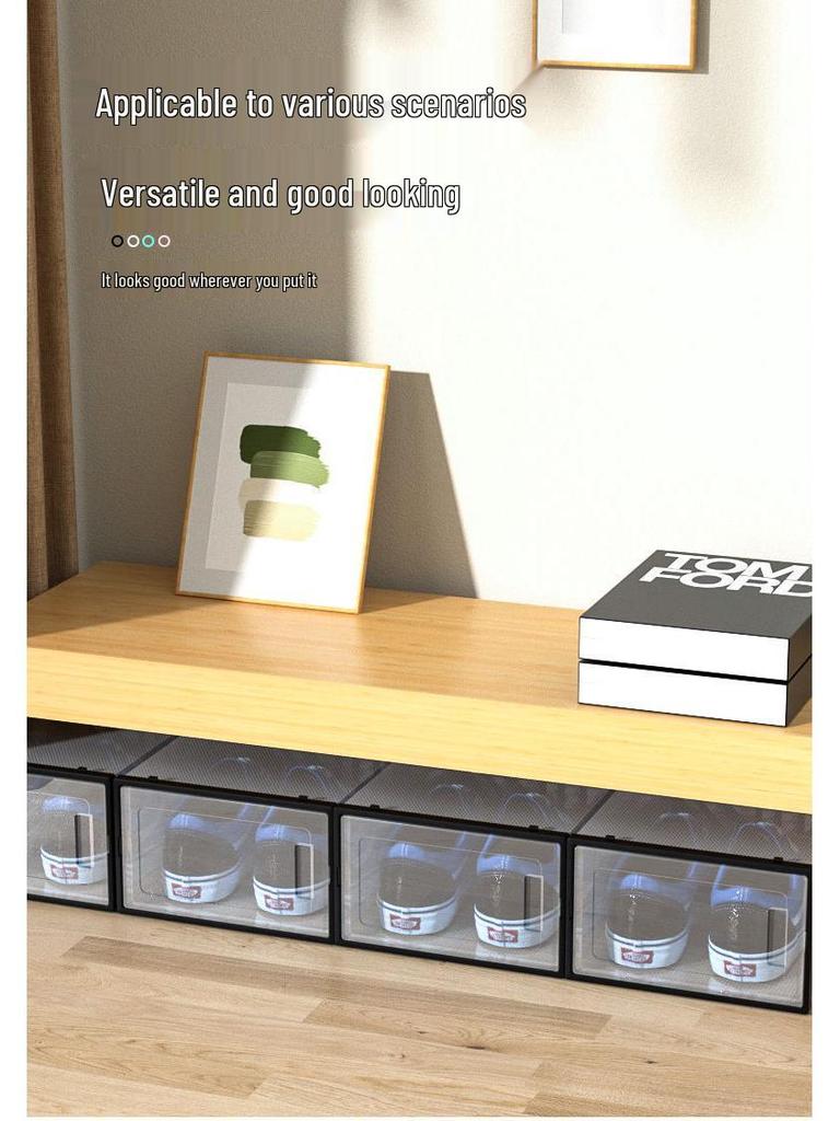 Double-Layer Dustproof Transparent Shoe Storage Box - Large Capacity Dormitory Shoe Rack